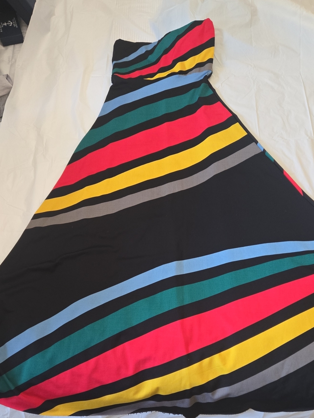 Fire-los Angeles: Women’s Strapless Multicolor Stripe Maxi Dress